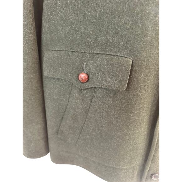 Weyrer Austria 'Ravit Modell' Wool Military Leather Patches Coat Jacket Green L - Picture 4 of 16